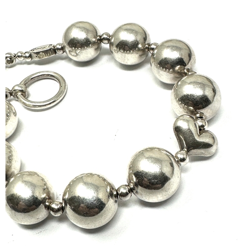 243 - 925 Sterling Silver designer Ginny D Beaded t-bar bracelet