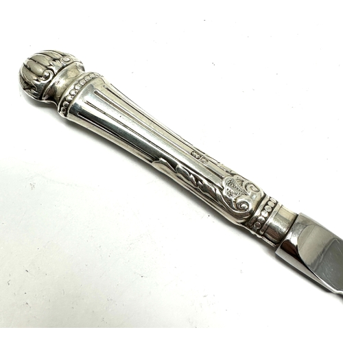 22 - Silver handle letter opener measures approx 20cm long weight 34g