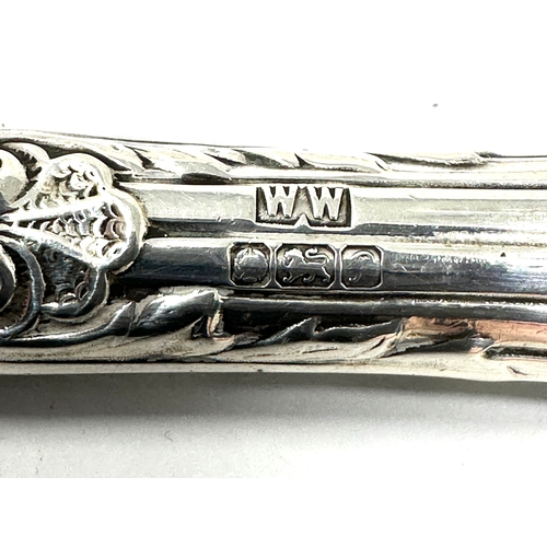 22 - Silver handle letter opener measures approx 20cm long weight 34g