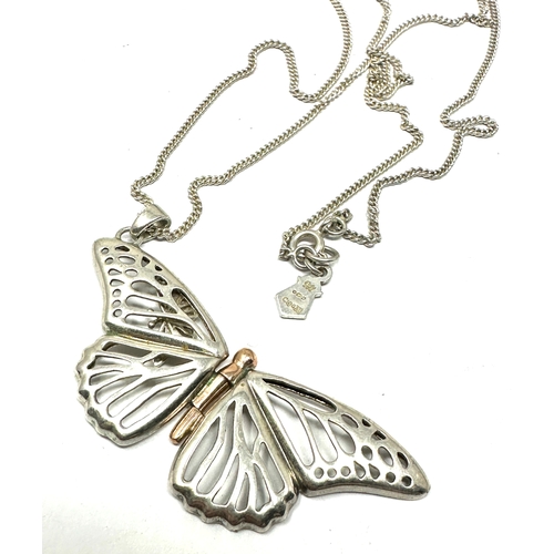 246 - Welsh Clogau Sterling Silver & 9ct Rose Gold Large Butterfly Locket butterfly measures approx 3.6cm ... 