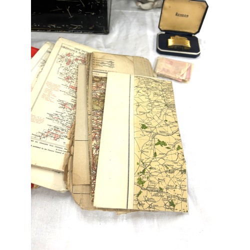 214 - Selection of collectables includes deeds, survey maps etc