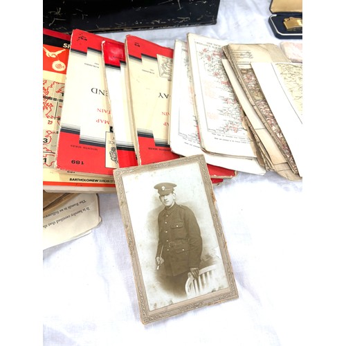 214 - Selection of collectables includes deeds, survey maps etc