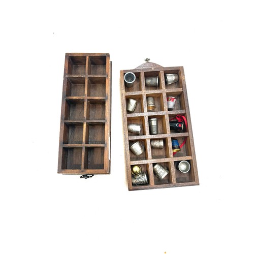 502 - Selection of assorted thimbles includes silver etc