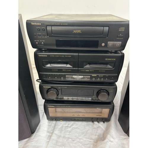 215 - Vintage Technics Hi fi set includes Compact disc player, sl-ca1060, Stereo cassette deck, Rs-CA1060 ... 