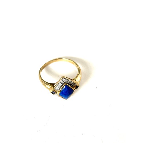 404 - Ladies 9ct gold stone set ring, ring size V, overall weight 3g