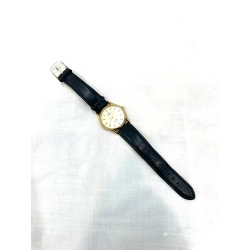 445 - Omega DeVille goldtone slimline cased gentleman's wristwatch, with quartz movement, no box in workin... 