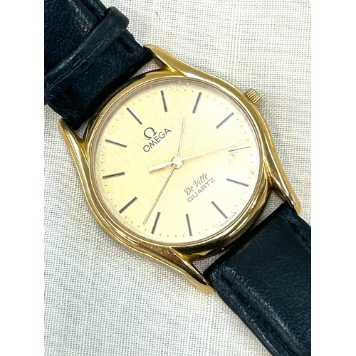 445 - Omega DeVille goldtone slimline cased gentleman's wristwatch, with quartz movement, no box in workin... 