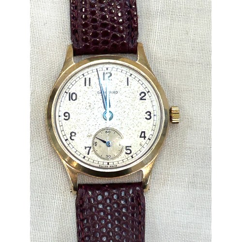 443 - Garrard mens gold presentation watch from the Queens jewellers given by Dunlop to a Mr G B Webb, wor... 