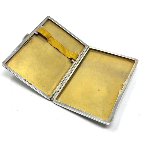 23 - Antique silver & enamel stone set cigarette case