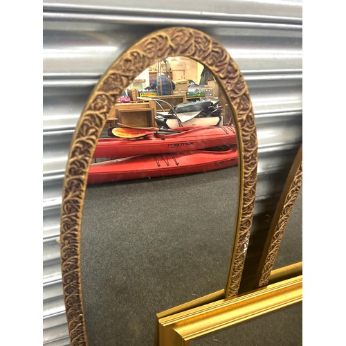 292 - Pair Wall hanging mirrors, one other,  largest measures approximately 47 x 15 inches