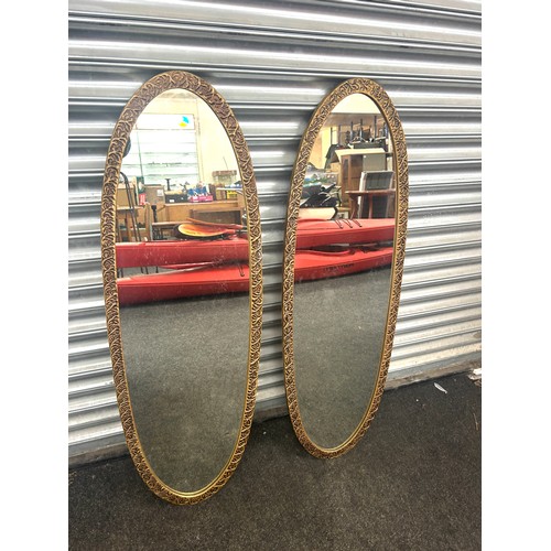 292 - Pair Wall hanging mirrors, one other,  largest measures approximately 47 x 15 inches