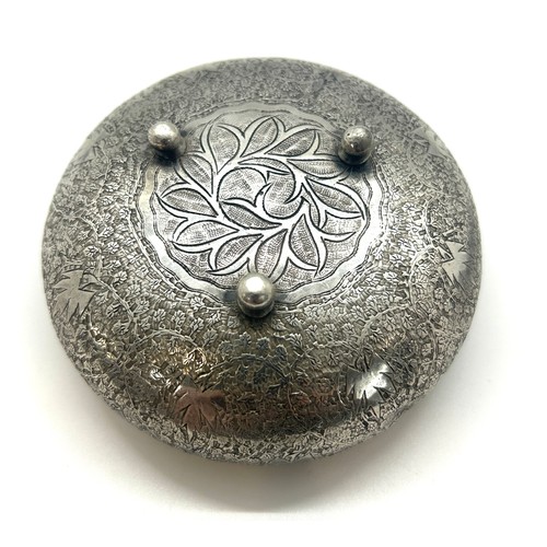 377 - Lidded silver potpourri, approximate weight 200g, tested and verified as silver