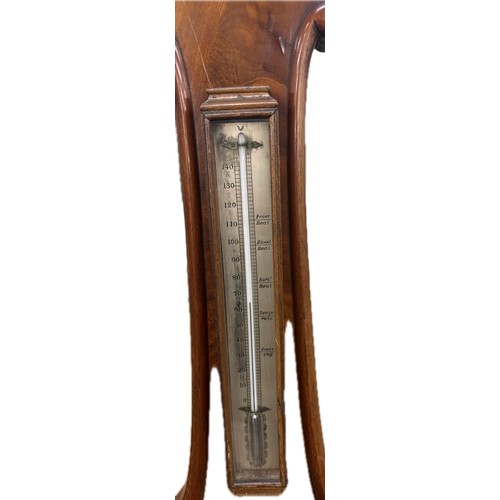 140 - Walnut banjo barometer, approximate measurements: Height 40 inches