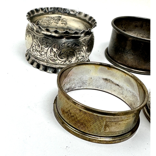 33 - 6 antique silver napkin rings weight 87g