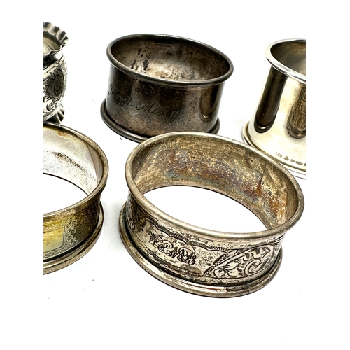 33 - 6 antique silver napkin rings weight 87g