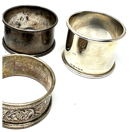 33 - 6 antique silver napkin rings weight 87g