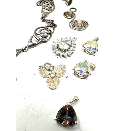 268 - Selection of silver jewellery includes christening bracelets pendants etc weight 60g