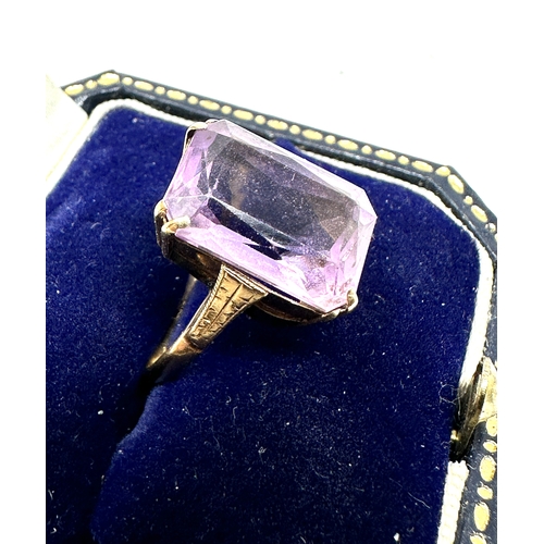 126 - 9ct gold amethyst dress ring weight 3.3g