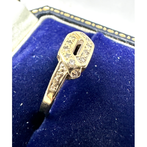 127 - 9ct gold diamond ring weight 1.9g