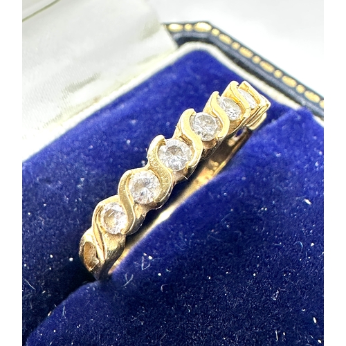 134 - 18ct gold diamond ring weight 3g .33ct diamonds