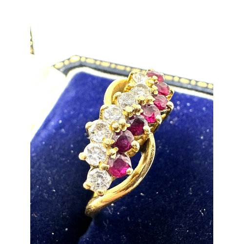 135 - 18ct gold ruby & diamond ring weight 2.2g