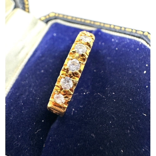 140 - 18ct gold diamond half eternity ring weight 3.5g