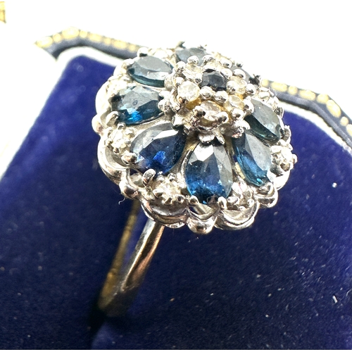 149 - 18ct gold diamond & sapphire ring weight 6.6g