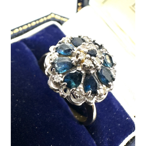 149 - 18ct gold diamond & sapphire ring weight 6.6g