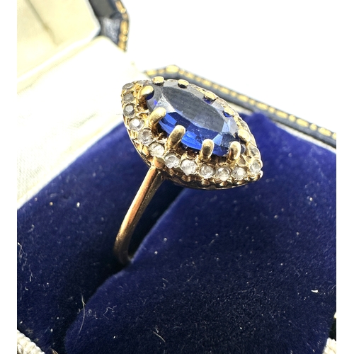 151 - 18ct gold blue & white gemstone  ring weight 2.8g