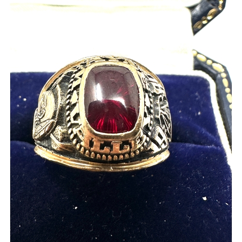 154 - 10k gold 1980 wayne valley indian college ring weight 8.5