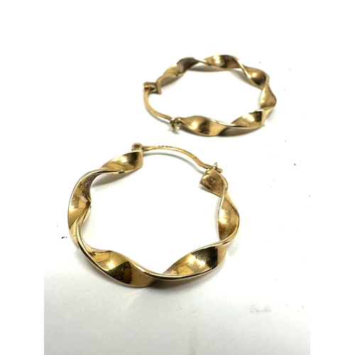 156 - 9ct gold hoop earrings weight 2.6g