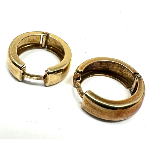 160 - 9ct gold hoop earrings weight 2.6g