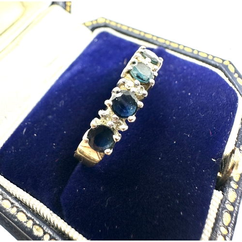 164 - 9ct gold sapphire & diamond ring weight 2.5g