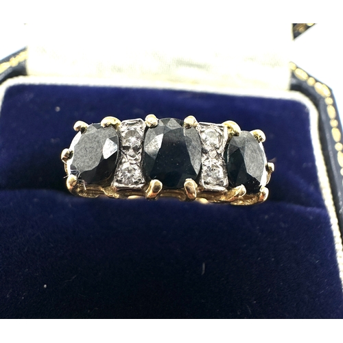 167 - 18ct gold sapphire & diamond ring weight 3.5g