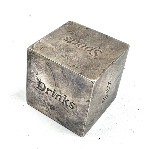 47 - Vintage Silver 'Decision' Dice By Asprey Of London measures approx 3cm square