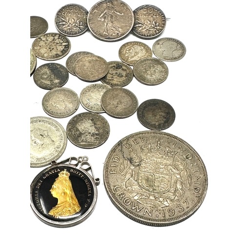 367 - selection of silver coins weight 105g