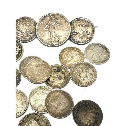 367 - selection of silver coins weight 105g