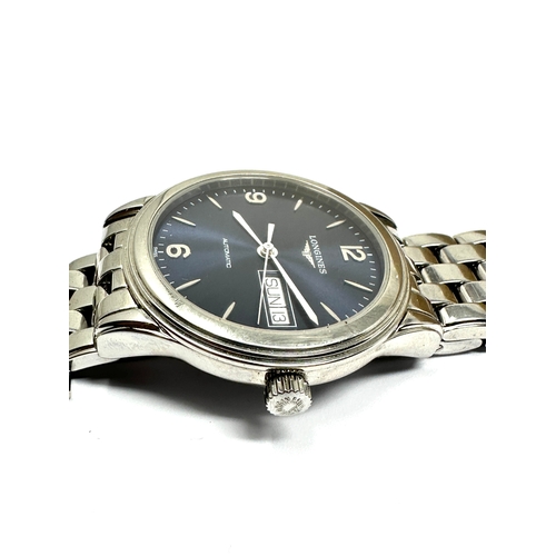 456 - Longines automatic day date L636.5 gents wristwatch the watch is ticking original longines s/steel b... 