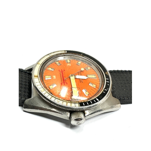 457 - Vintage Blandford Ocean Diver 25 Atmos Supermatic stainless steel wristwatch with orange dial, lumin... 