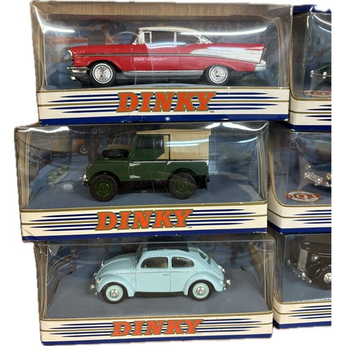 86 - Selection 10 boxed Dinky diecast vehicles to include Chevrolet Bel Air 1957, 1949 Land Rover, 1951 V... 