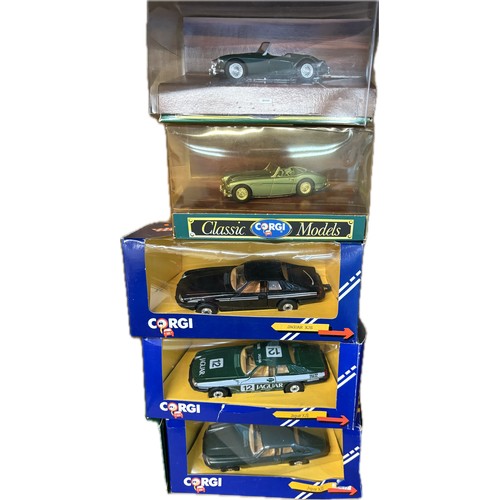 106 - Selection boxed Corgi diecast vehicles to include Jaguar, Triumph, Morris