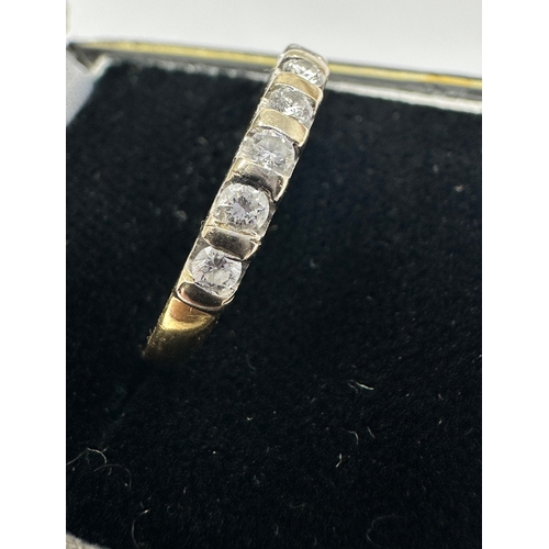 171 - 18ct gold diamond half eternity ring weight 2.1g