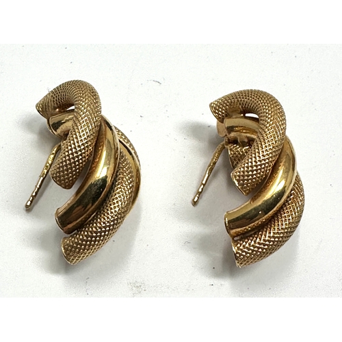 133 - large 9ct gold earrings weight 4g