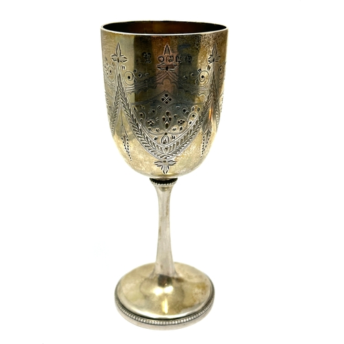 4 - Victorian silver goblet measures height approx 14cm weight 88g