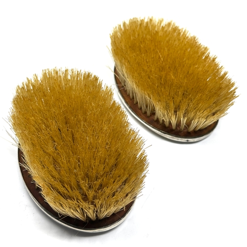 8 - Antique Pair of silver & tortoiseshell clothes brushes   each measure approx 12cm by 8cm