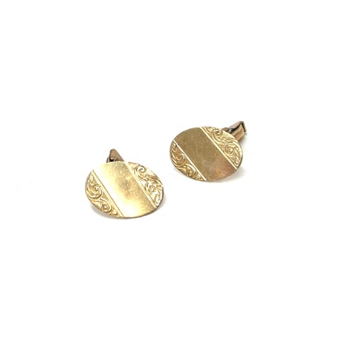 415 - 9ct gold mens cufflinks, within box, approximate weight 3.7g