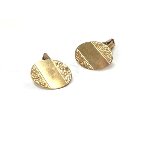 415 - 9ct gold mens cufflinks, within box, approximate weight 3.7g