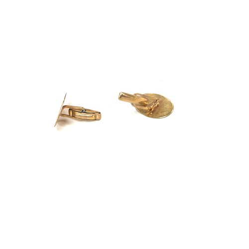 415 - 9ct gold mens cufflinks, within box, approximate weight 3.7g