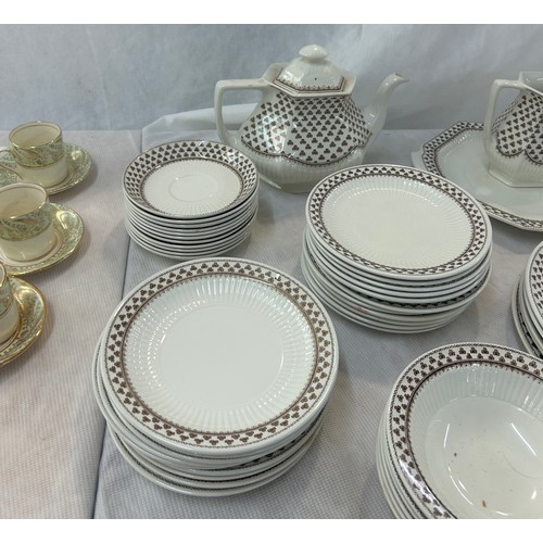 199 - Selection of part tea and dinner services to include maker Adams, TF & S, Limoges etc