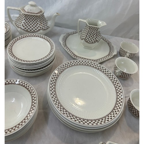 199 - Selection of part tea and dinner services to include maker Adams, TF & S, Limoges etc